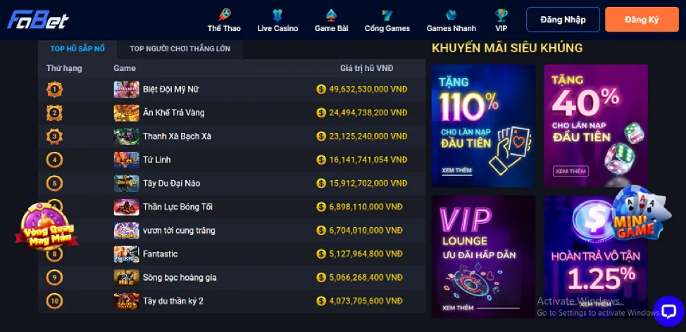 Hoàn trả casino không giới hạn 78be